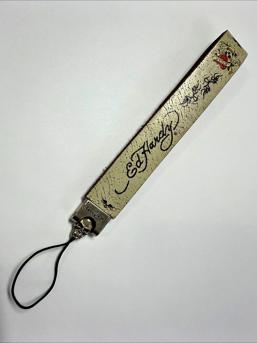 Ed Hardy Cream & Black Wrist Strap